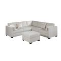 Contemporary L - Sectional Sofa Set With Ottoman And Pillows