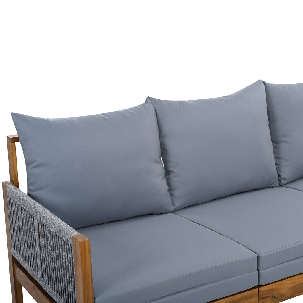 Outdoor Daybed, Patio Sofa Bed, 3 Seat Convertible Sunbed