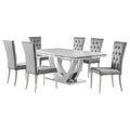Kerw - 7 Piece Rectangular Dining Table Set - Gray