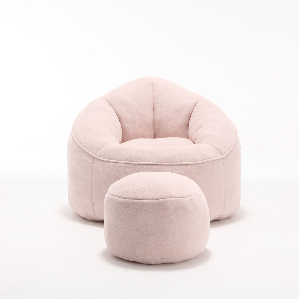 Bedding Bean Bag Sofa Chair High Pressure Foam With Footrest