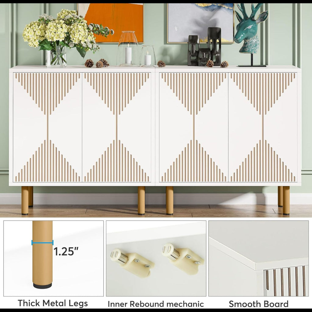Sideboard Buffet Cabinet, 59.06" Storage Cabinet For Living Room - White