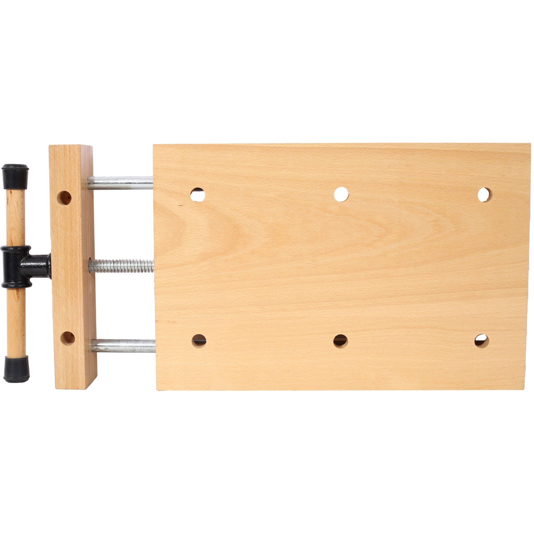 Portable Hard Wood Workbench With Quick Release Handle And G Type Fixing Clips For Woodworking - Natural