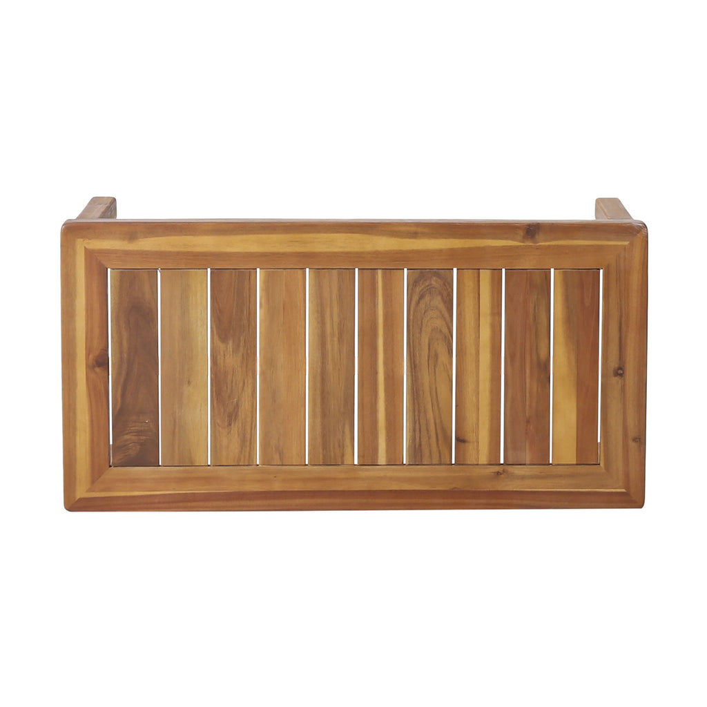 Acacia Wood Loveseat And Coffee Table Set With Cushions