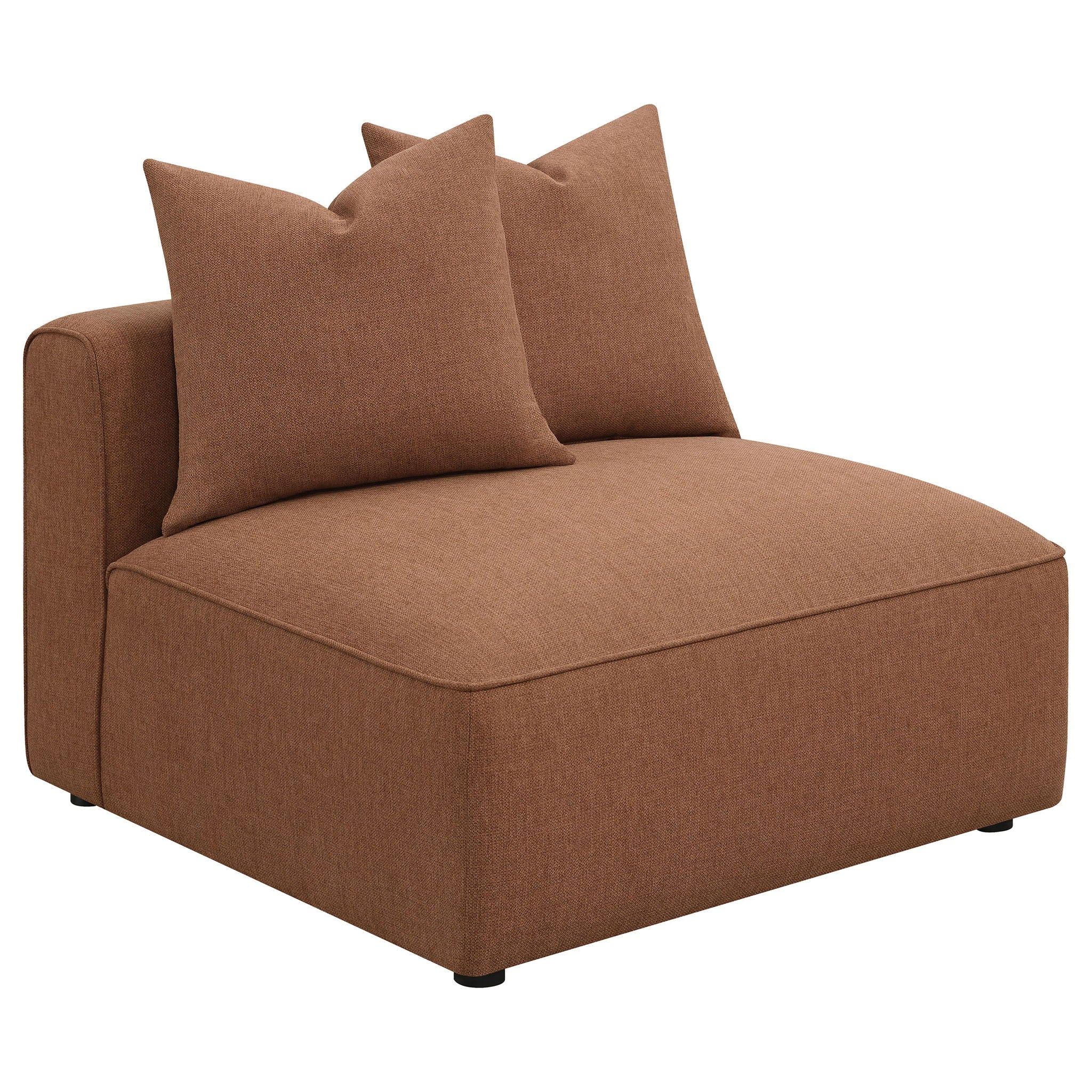 Colleen - Armless Chair With Pillows - Terracotta