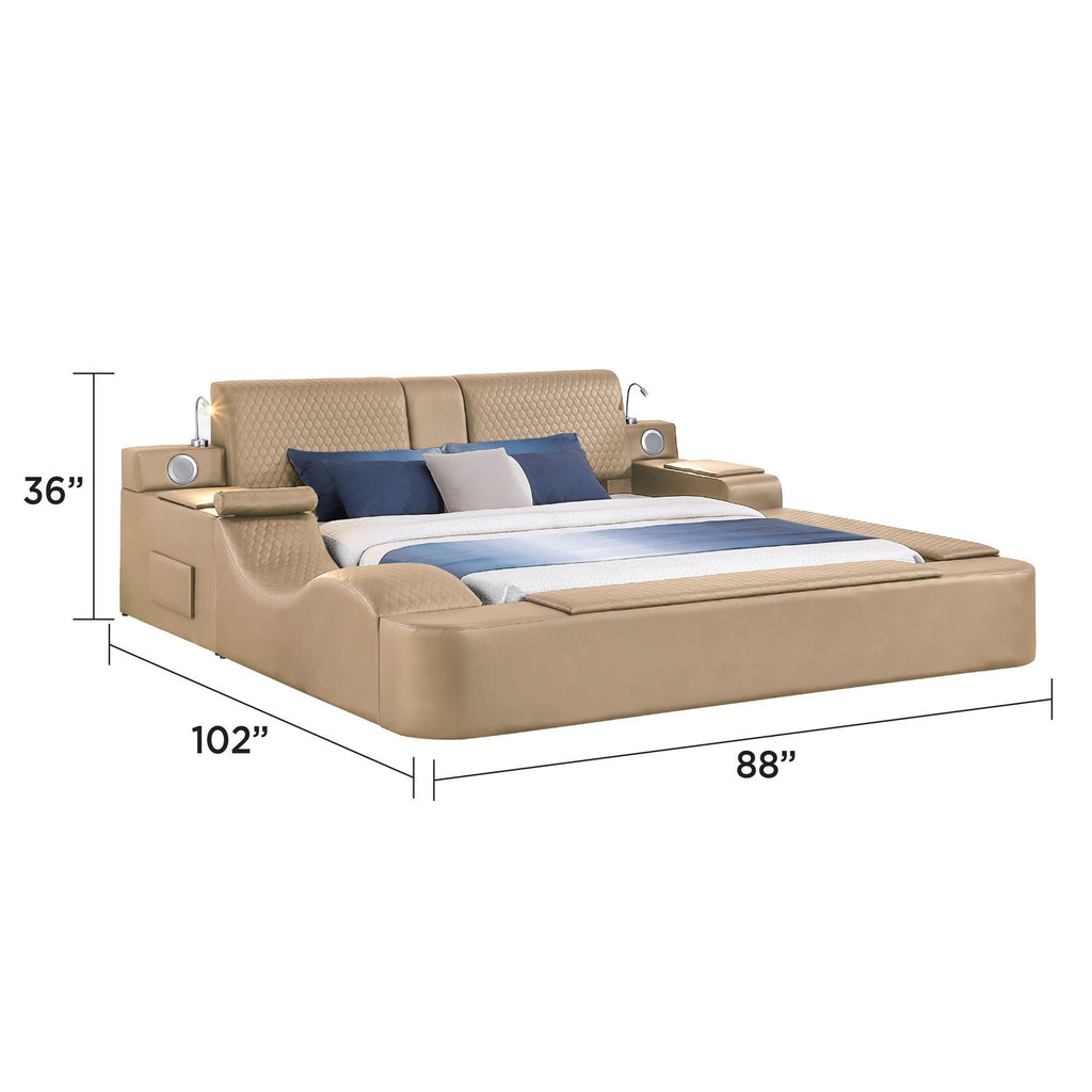 Zoya - Smart Multifunctional Bed, Built In Bluetooth Speakers, USB Charging