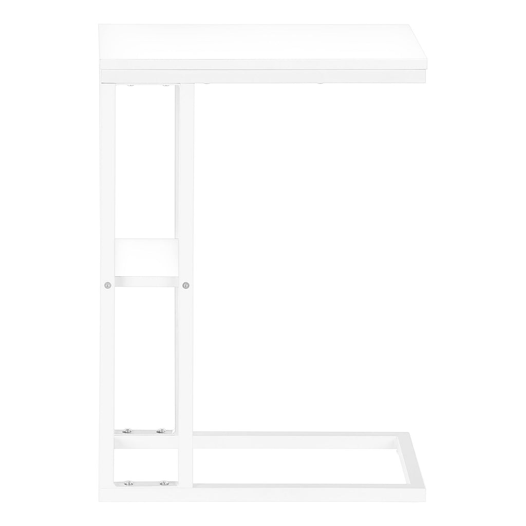 Accent Table, C - Shaped, Marble Look Contemporary & Modern Convenient Design