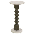 Selena - Round Side Table - White / Gray