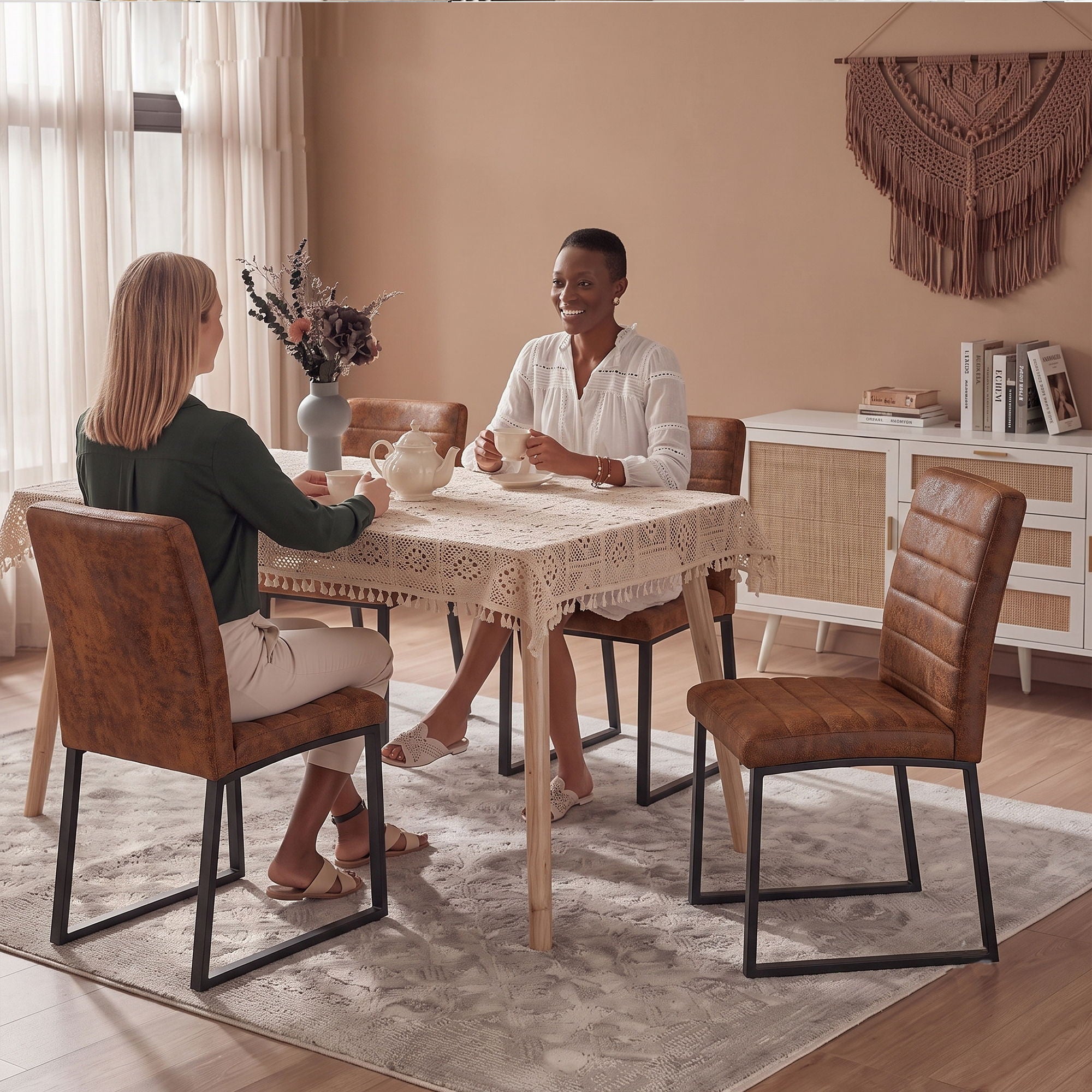 Oversized Square Design Dining Chairs For Home