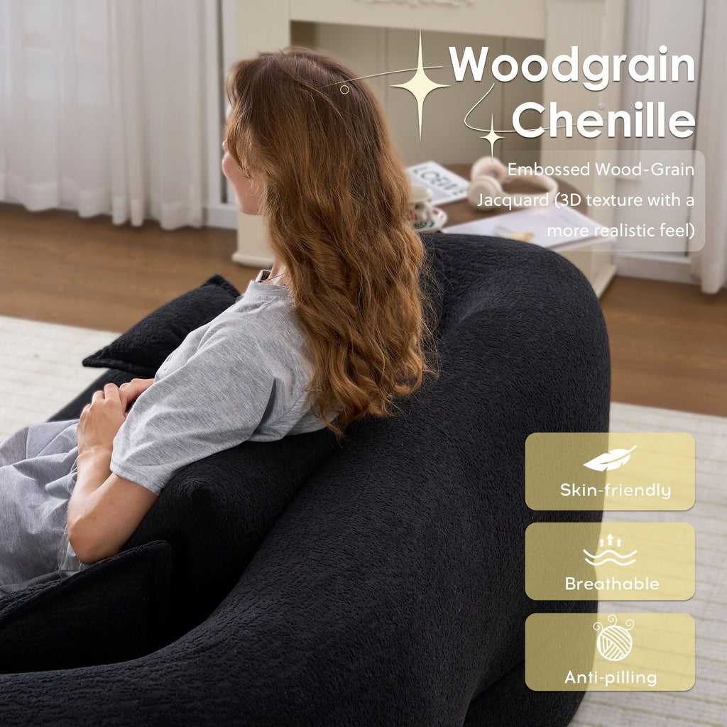 Foldable Sofa Bed, Boneless Couch Convertible Sleeper With 4 Pillows