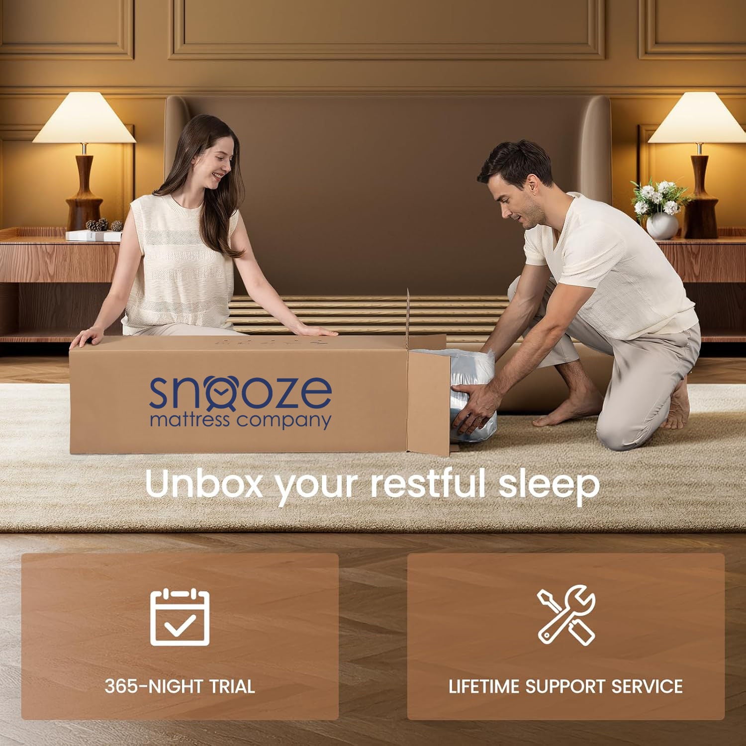 Snooze Mattress Company Glacier - 14" Euro Top Medium Firm Hybrid Mattress With Independently Encased Coils & Gel Memory Foam