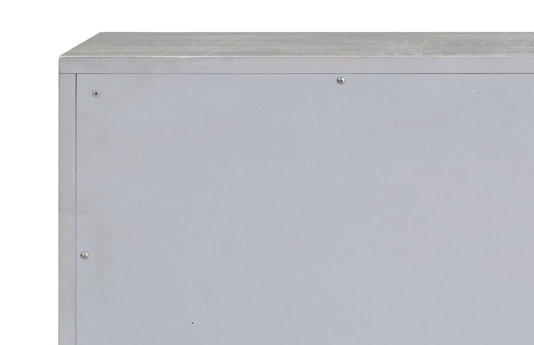 Anpu - Faux Crocodile Skin Console Cabinet - Silver