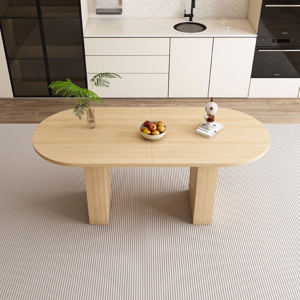 Modern Farmhouse Oval Dining Table With Slim Base