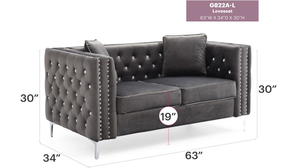 Elegant Track Arm Loveseat