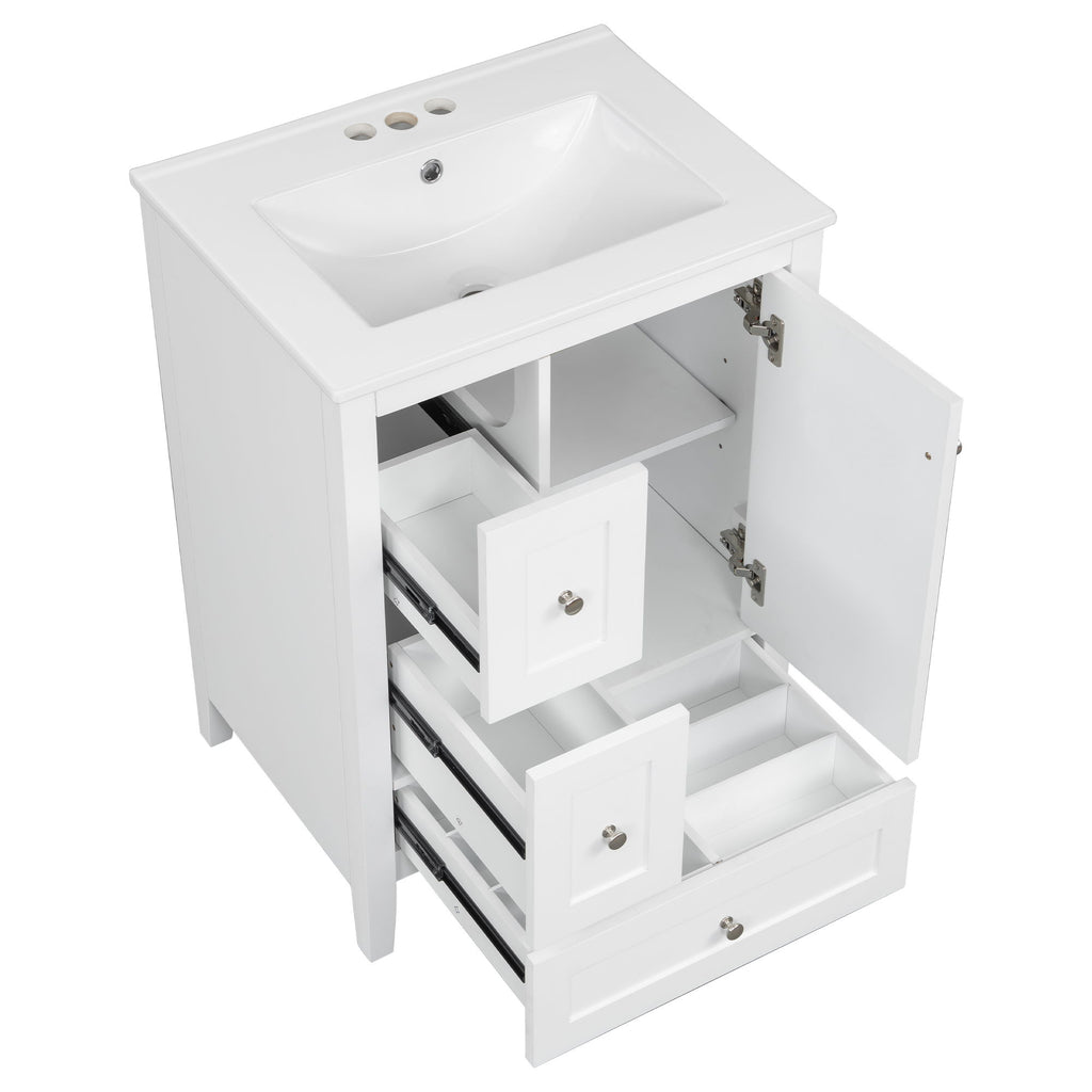 Modern Bathroom Vanity With Storage, Adjustable Shelf