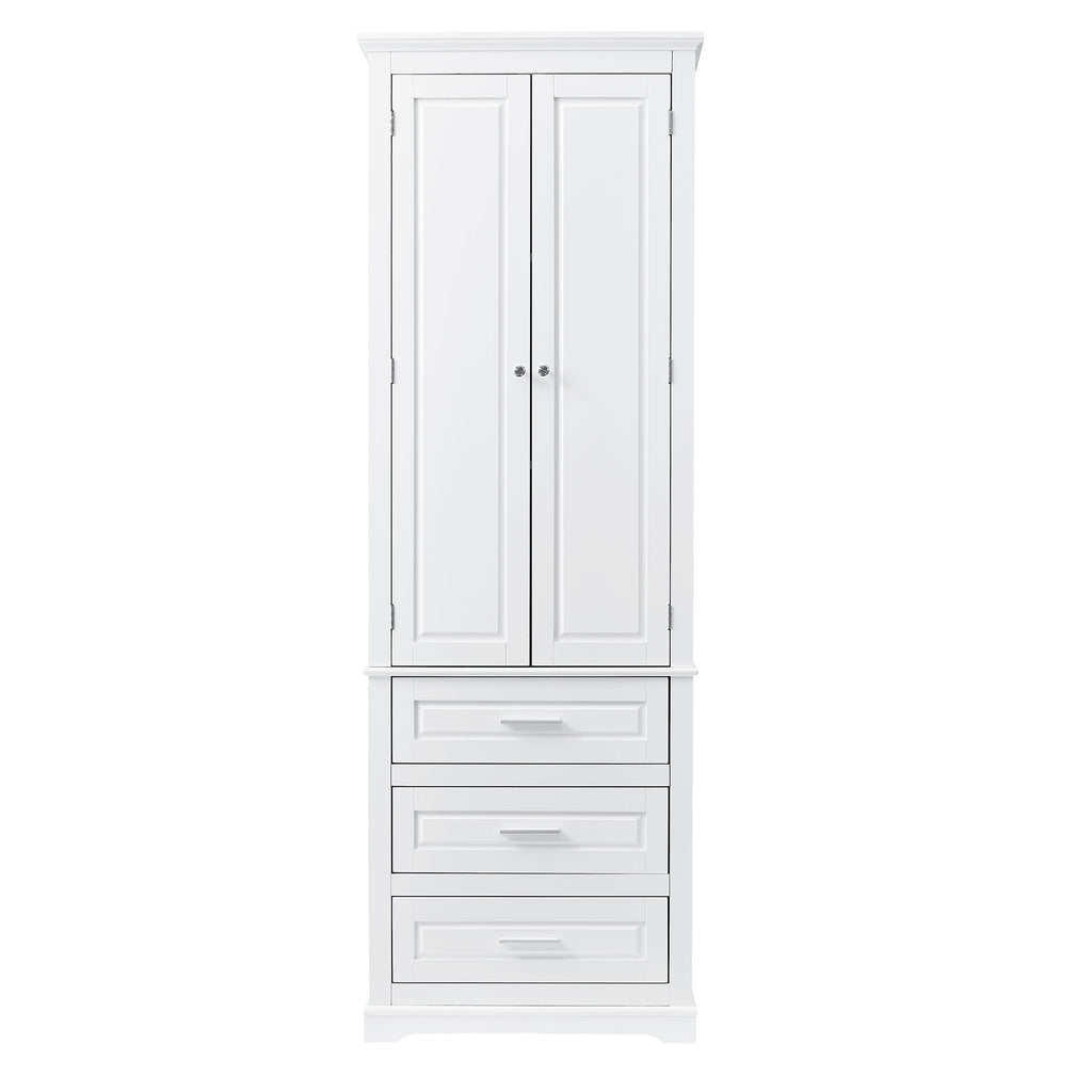 Tall Storage Cabinet With 3 Drawers For Bathroom