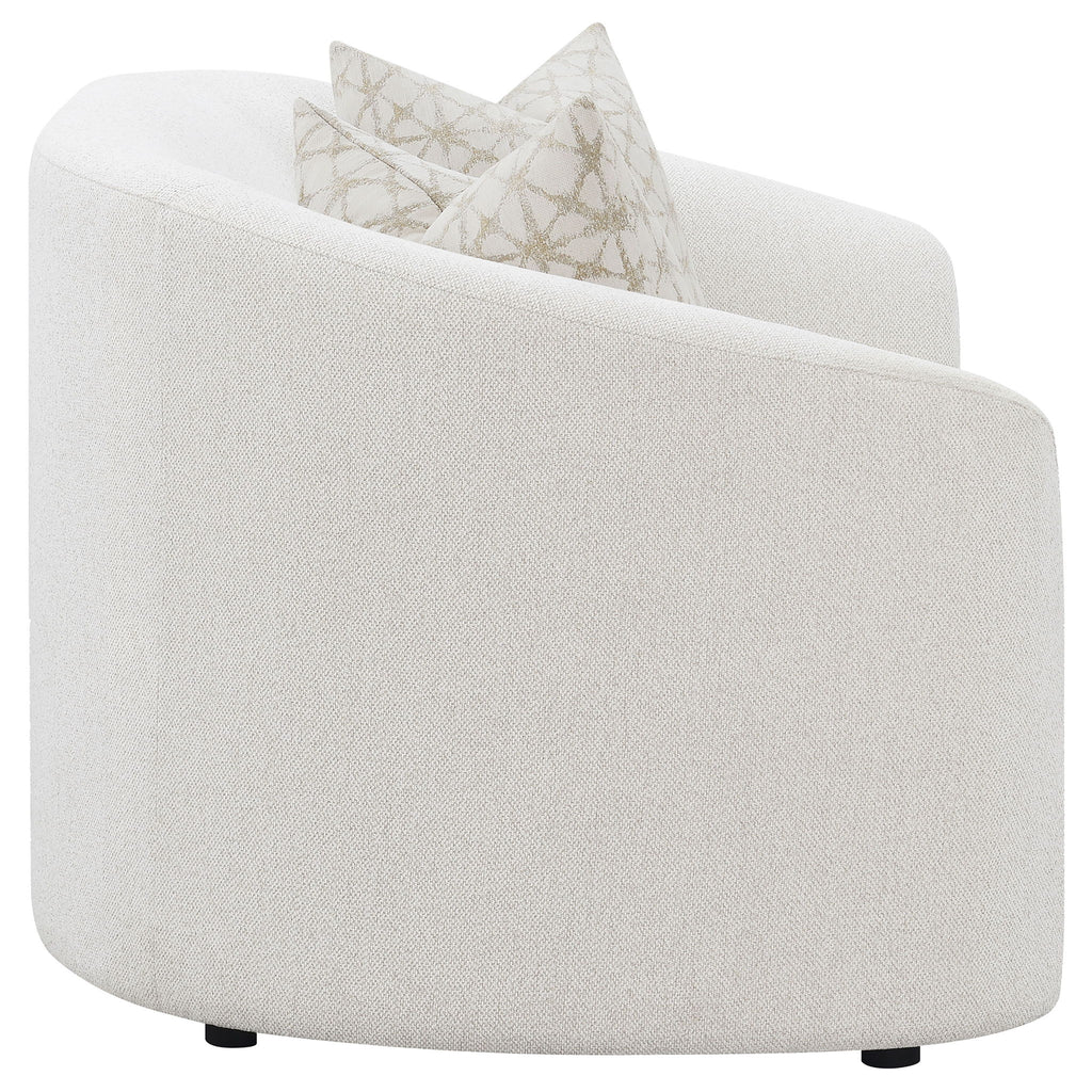 Rory - Sloped Arms Loveseat With Pillows - White
