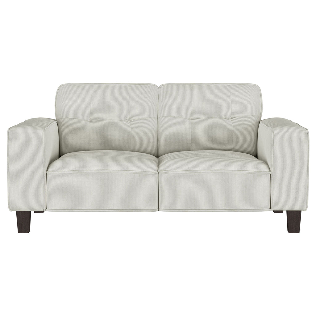 Xana - Track Arm Tufted Loveseat - Greige