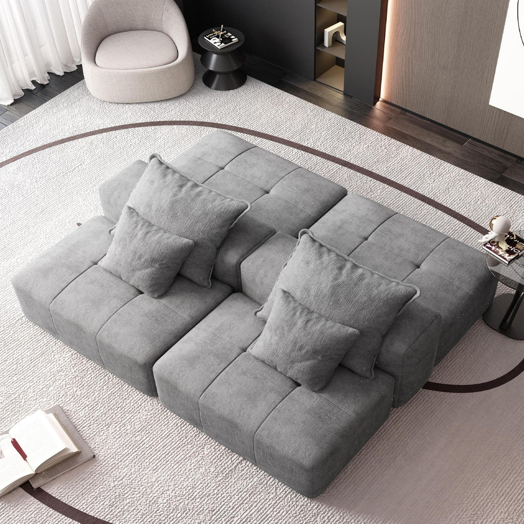 Modern Oversized, Modular Sectional Sofa With Pillows