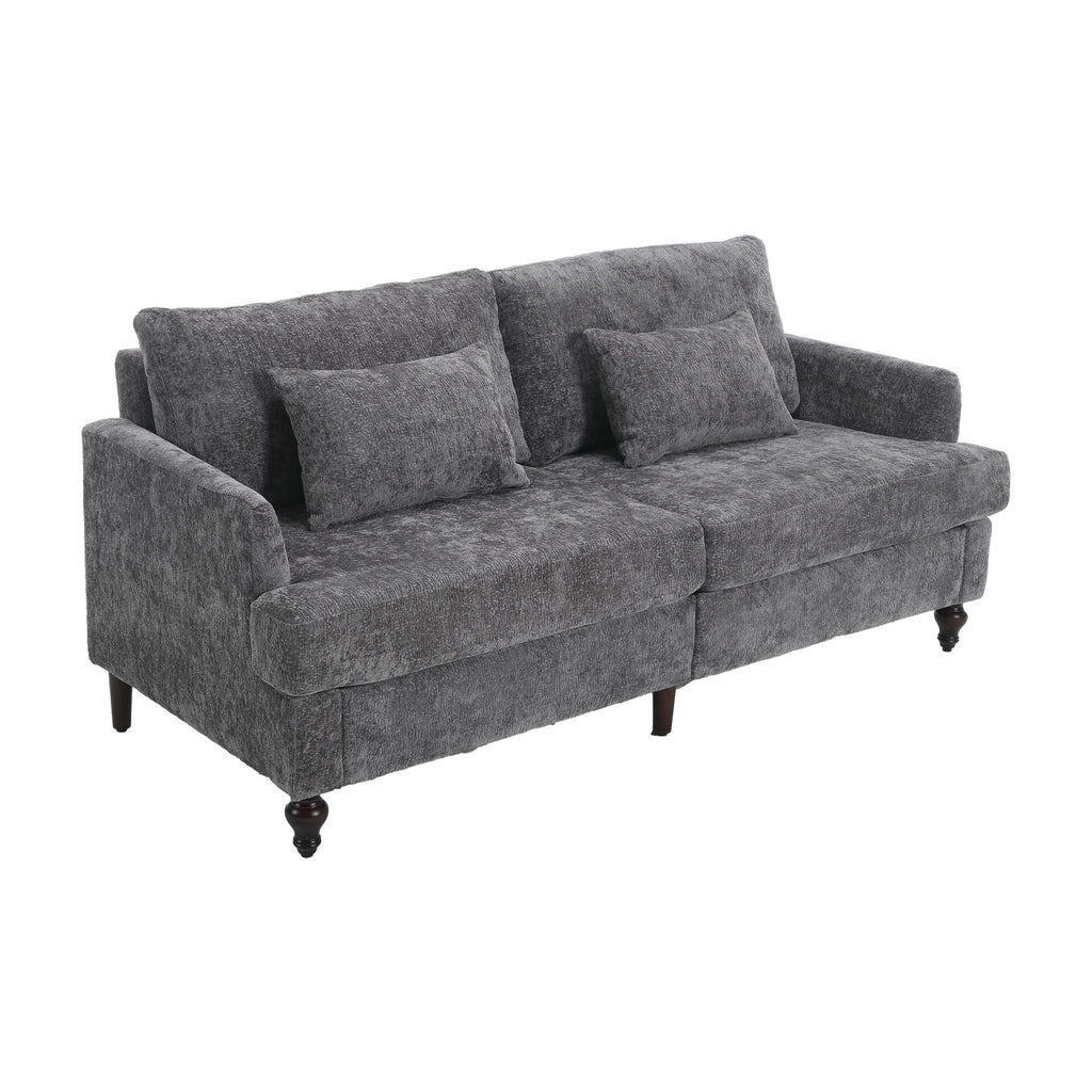 Mid Century Modern Fabric Loveseat Sofa, 2 Seat Upholstered Couch