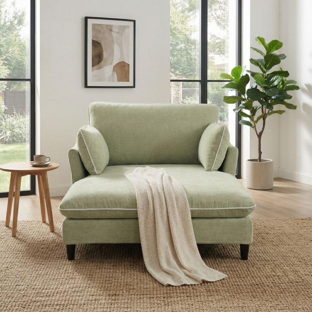 Modern Chaise Lounge Couch Sofa Bed With Pillows