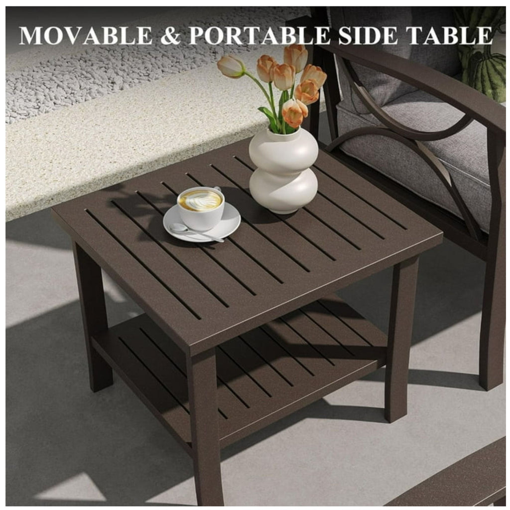Patio Furniture Set With Coffee Table And Cushions For Backyard