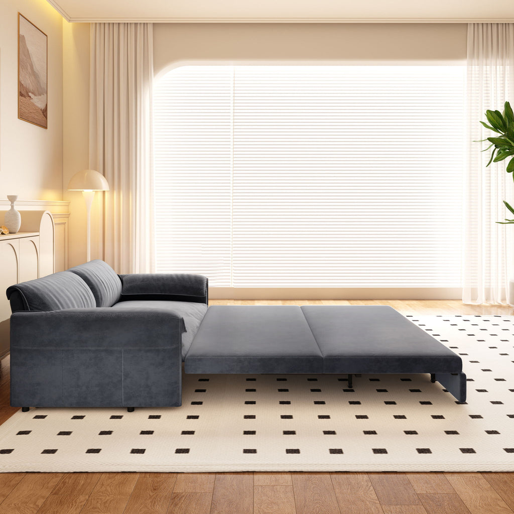 Queen Pull Out Sofa Bed With Side Storage