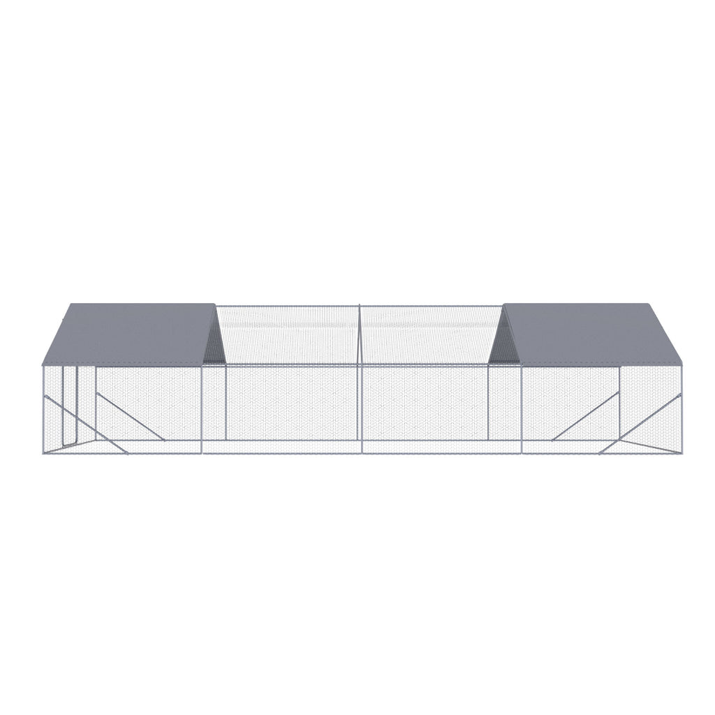 Outdoor Chicken Coop Large Space With Safety Features - Silver Gray
