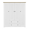 4 Door Wardrobe Armoire With 2 Drawers