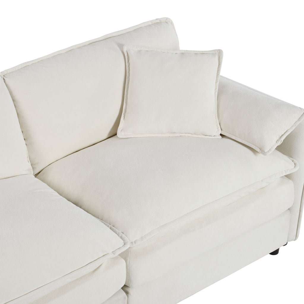 Oversized Chair With Movable Ottoman, Soft Upholstered Lounge Chair
