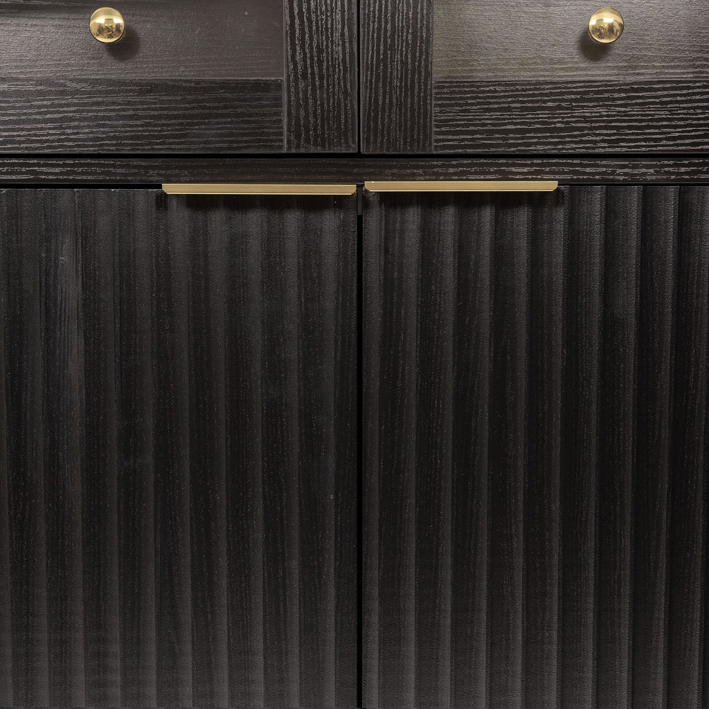 Fluted Tall Arched Pantry Cabinet With Adjustable Shelves