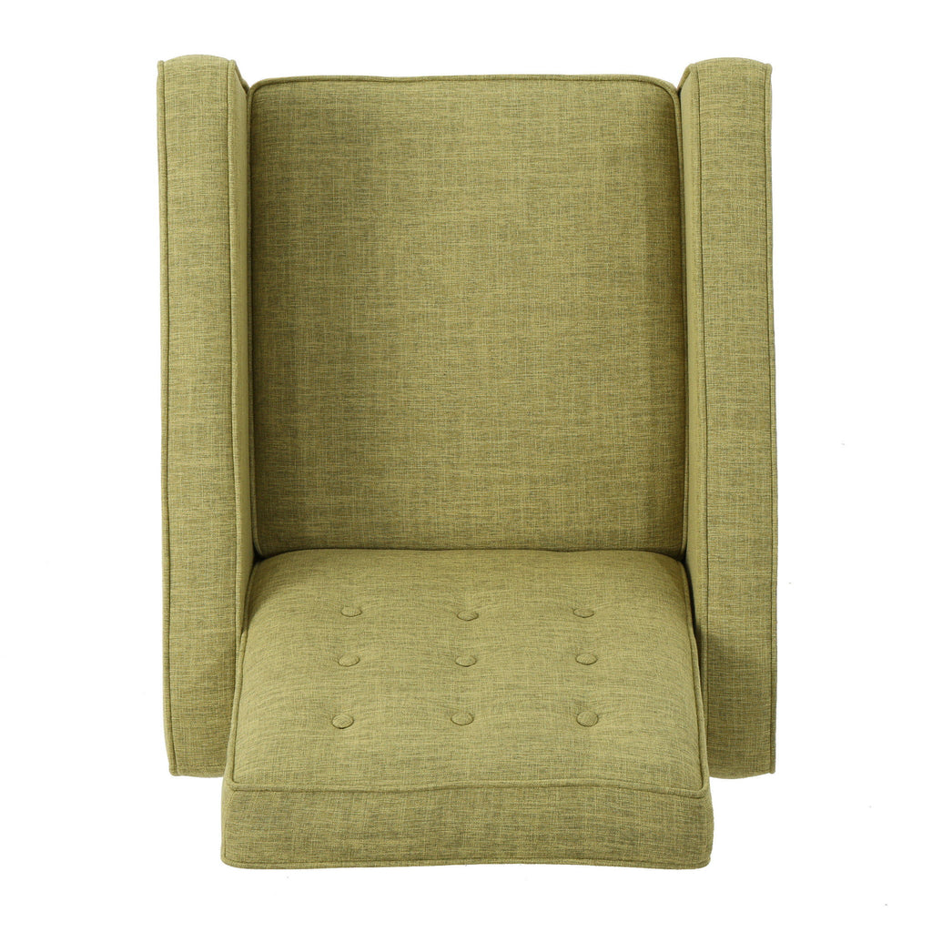 Mid-Century Modern Recliner With Button Tufted Waffle Stitch