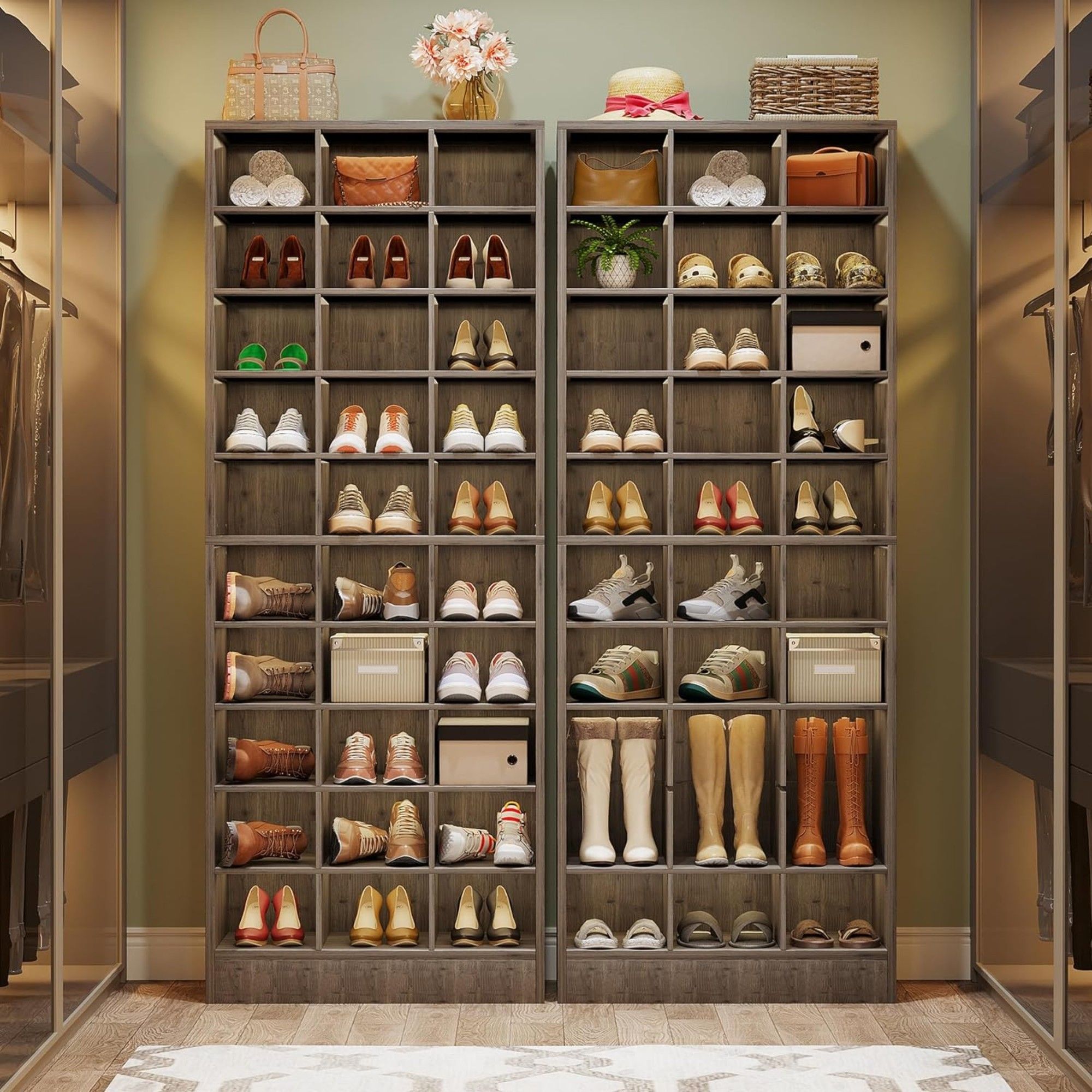 10 Tier Shoe Storage Cabinet With 30 Cubbies