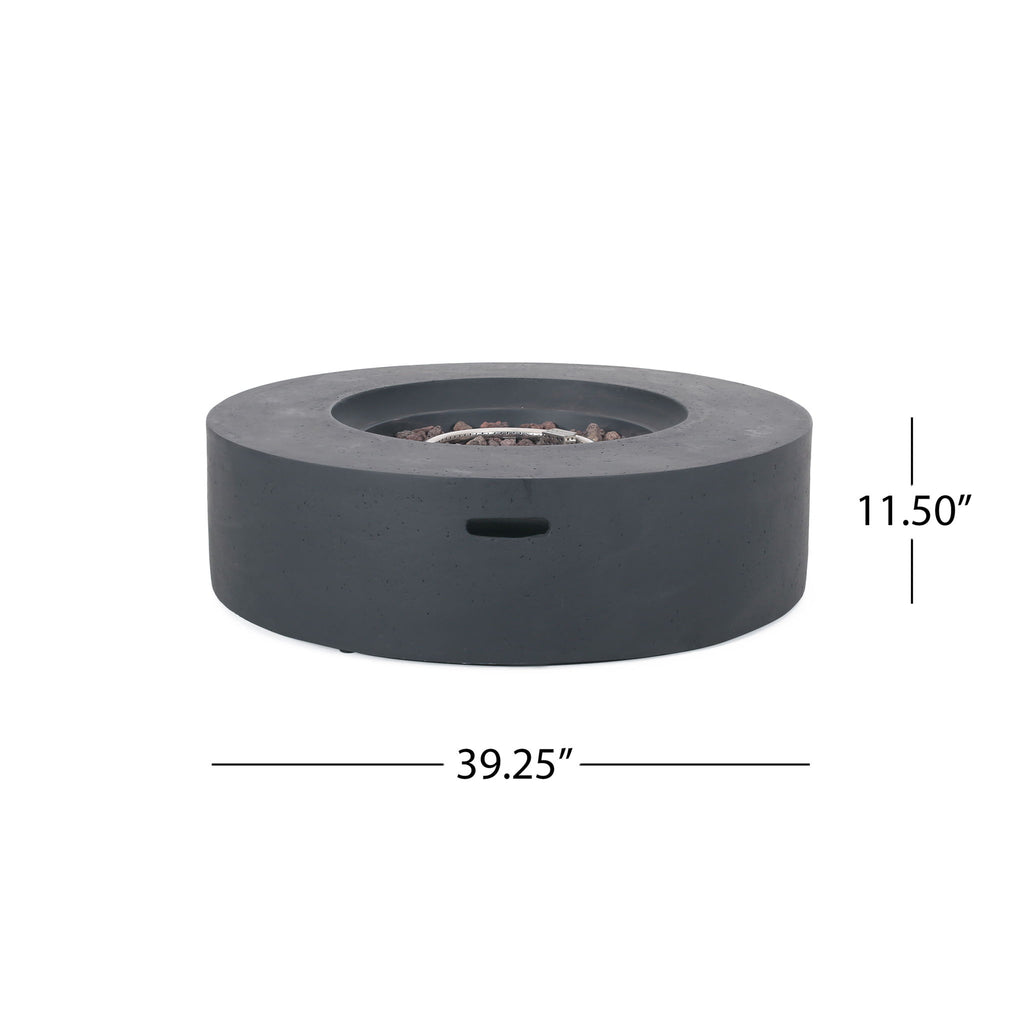 Modern Lightweight Concrete Outdoor Circular Fire Pit 50, 000 Btu