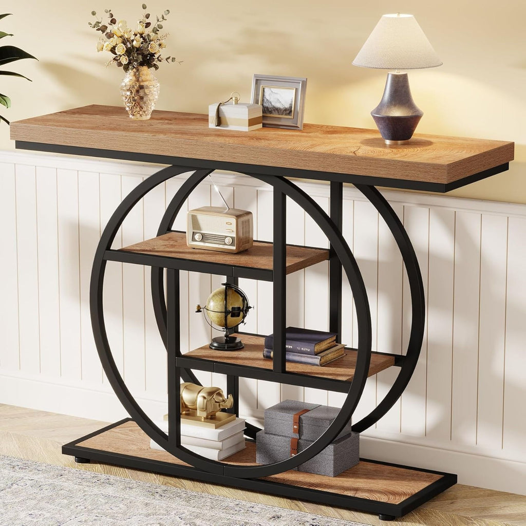 Console Table With 4 Tier Design For Living Hallway