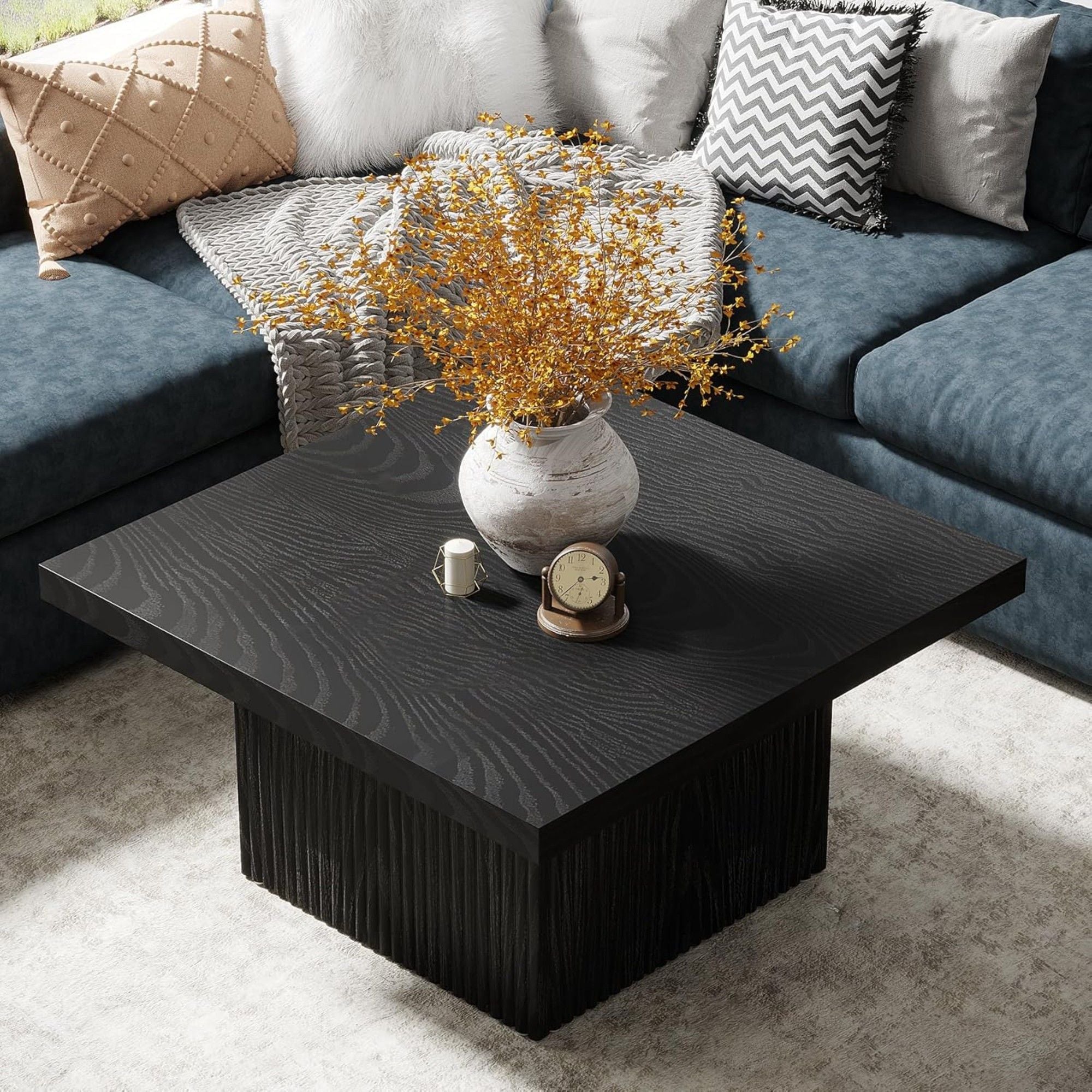 Modern Fluted Square Coffee Table