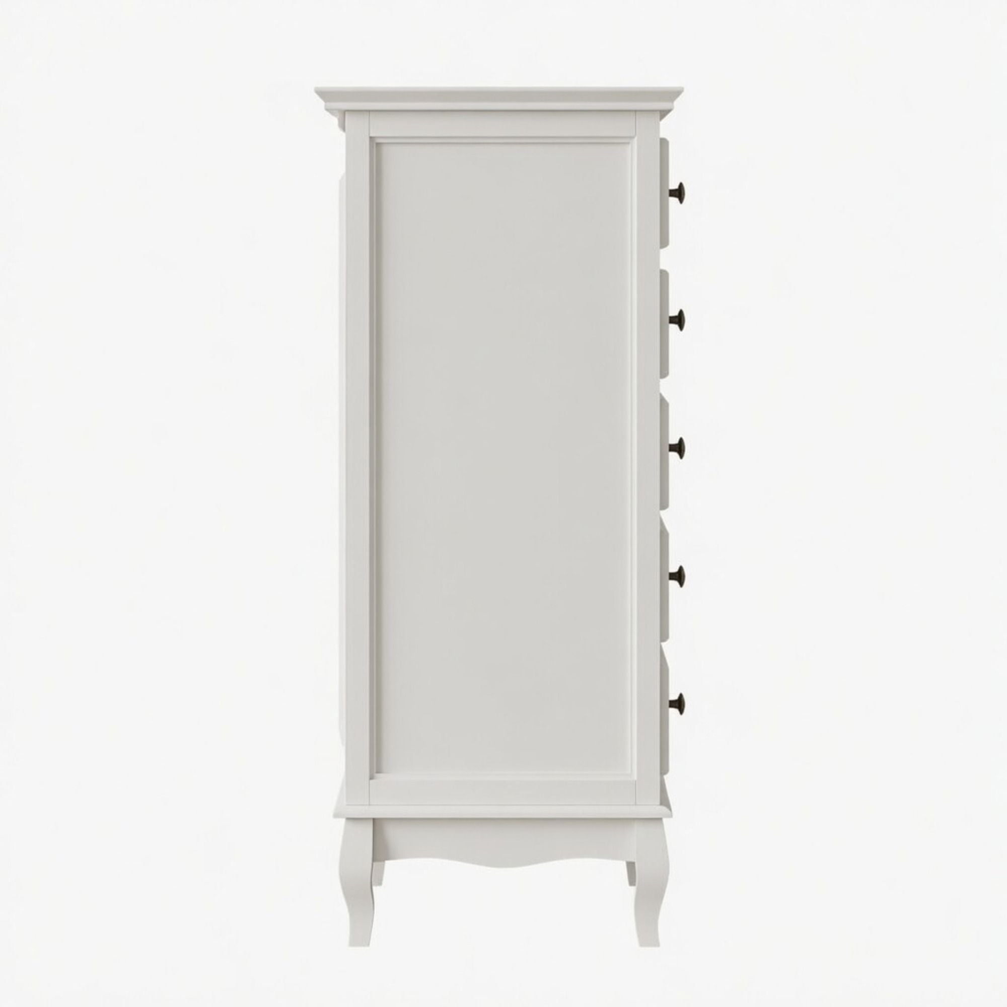5 Drawer Tall Wide Chest Of Drawers - White