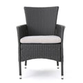 Dimensional Outdoor Dining Chair With Cushion Seat And Iron Frame (Set of 2)