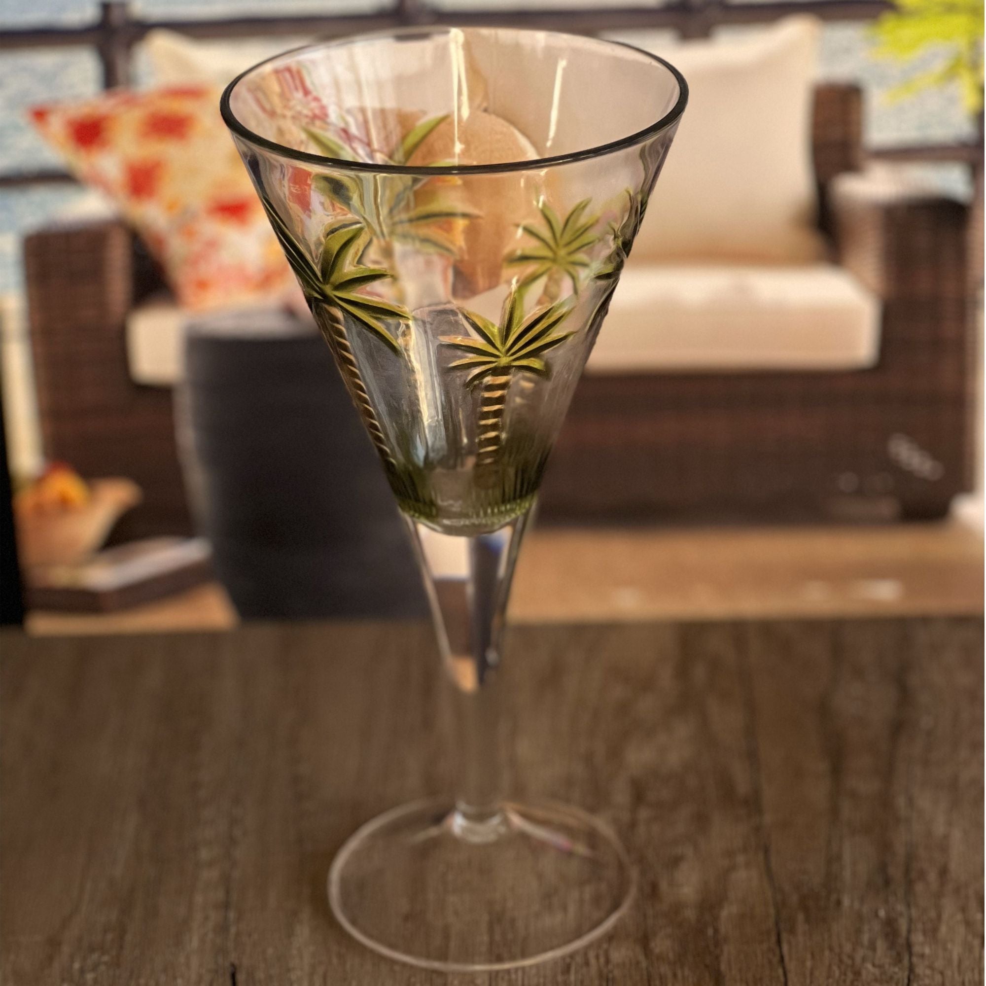 Leadingware V Shaped Unbreakable Plastic Wine Glasses, 14Oz (Set of 4) - Clear