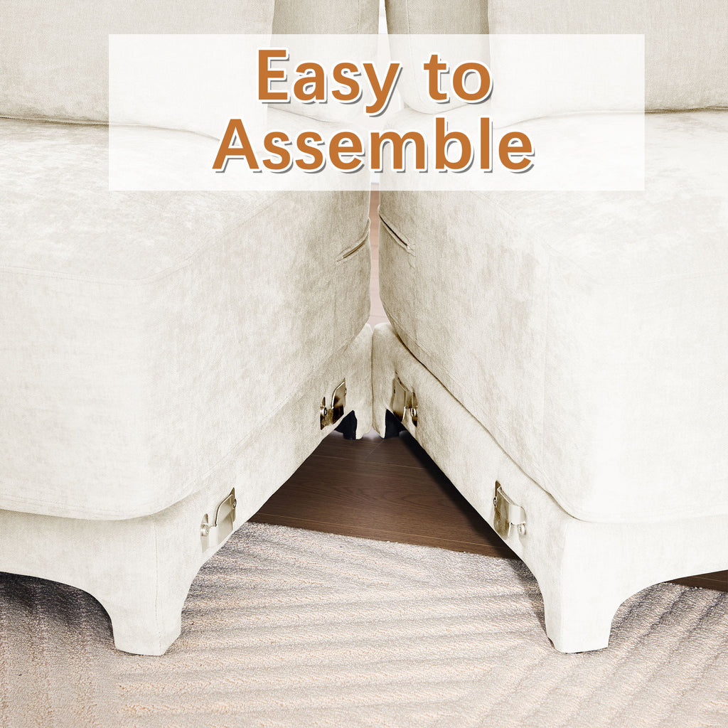 Stylish Sofa With Ottoman And Lumbar Pillows, Ergonomic Design