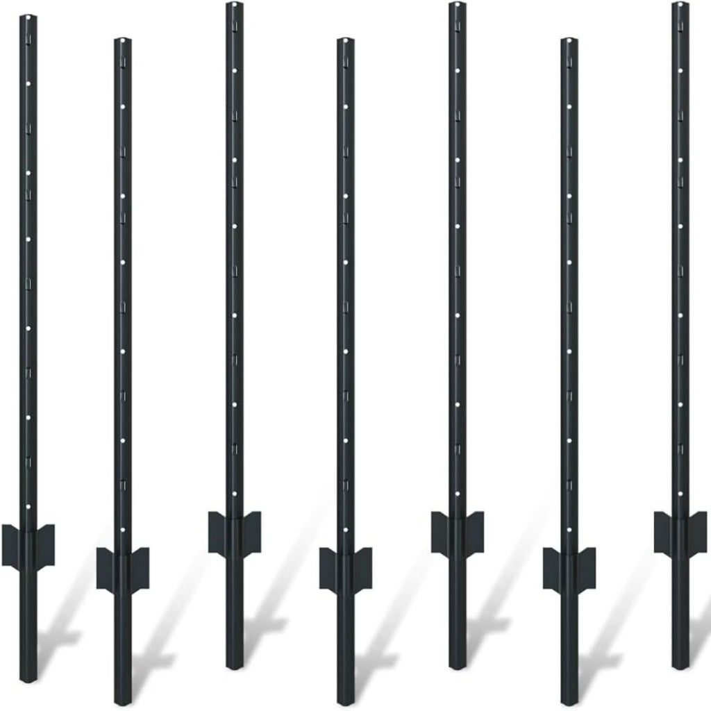 4 Foot U-Shaped Metal Garden Fence Posts Set For Wire Fencing