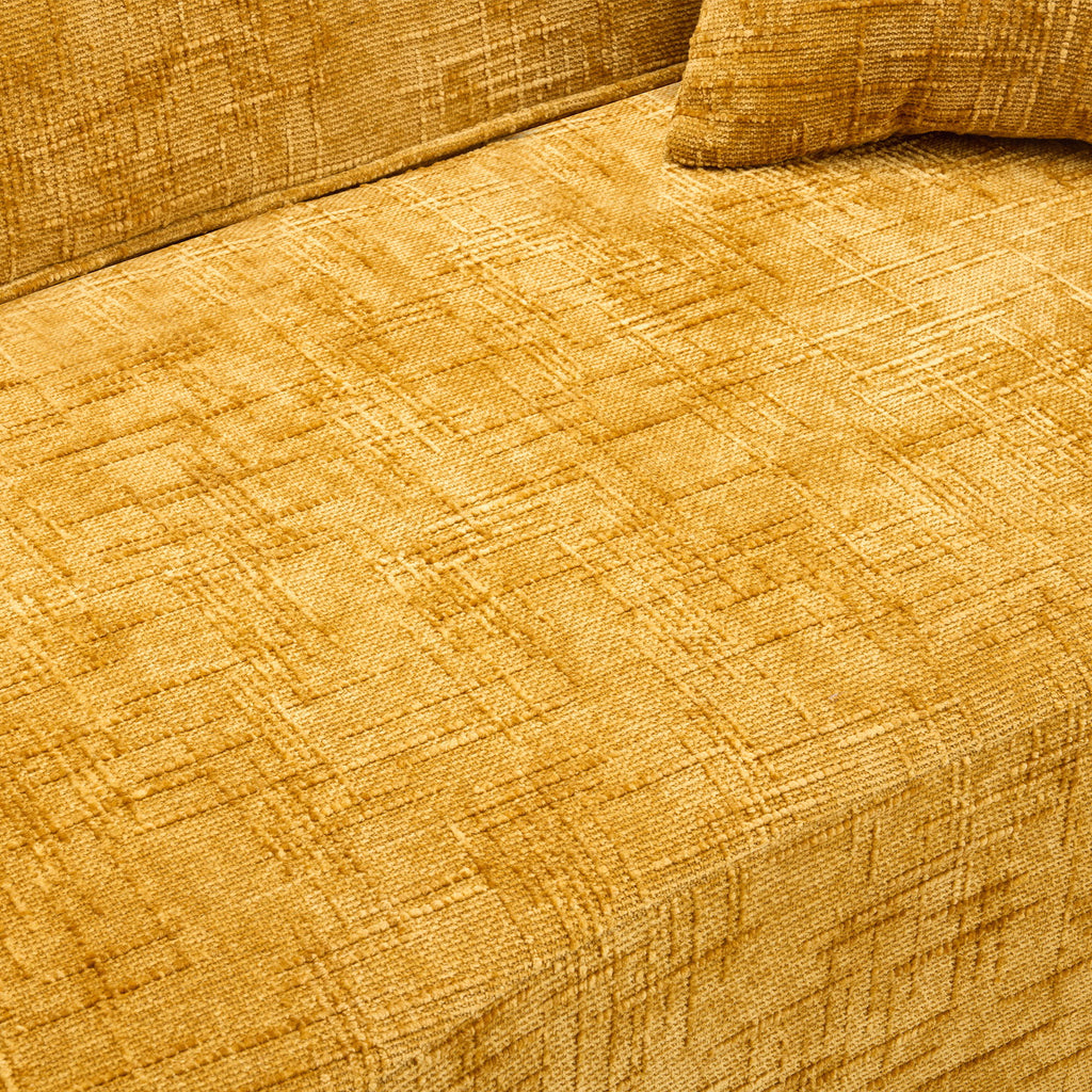 Curved 2 Person Compress Sofa With Armrests, Includes Pillows