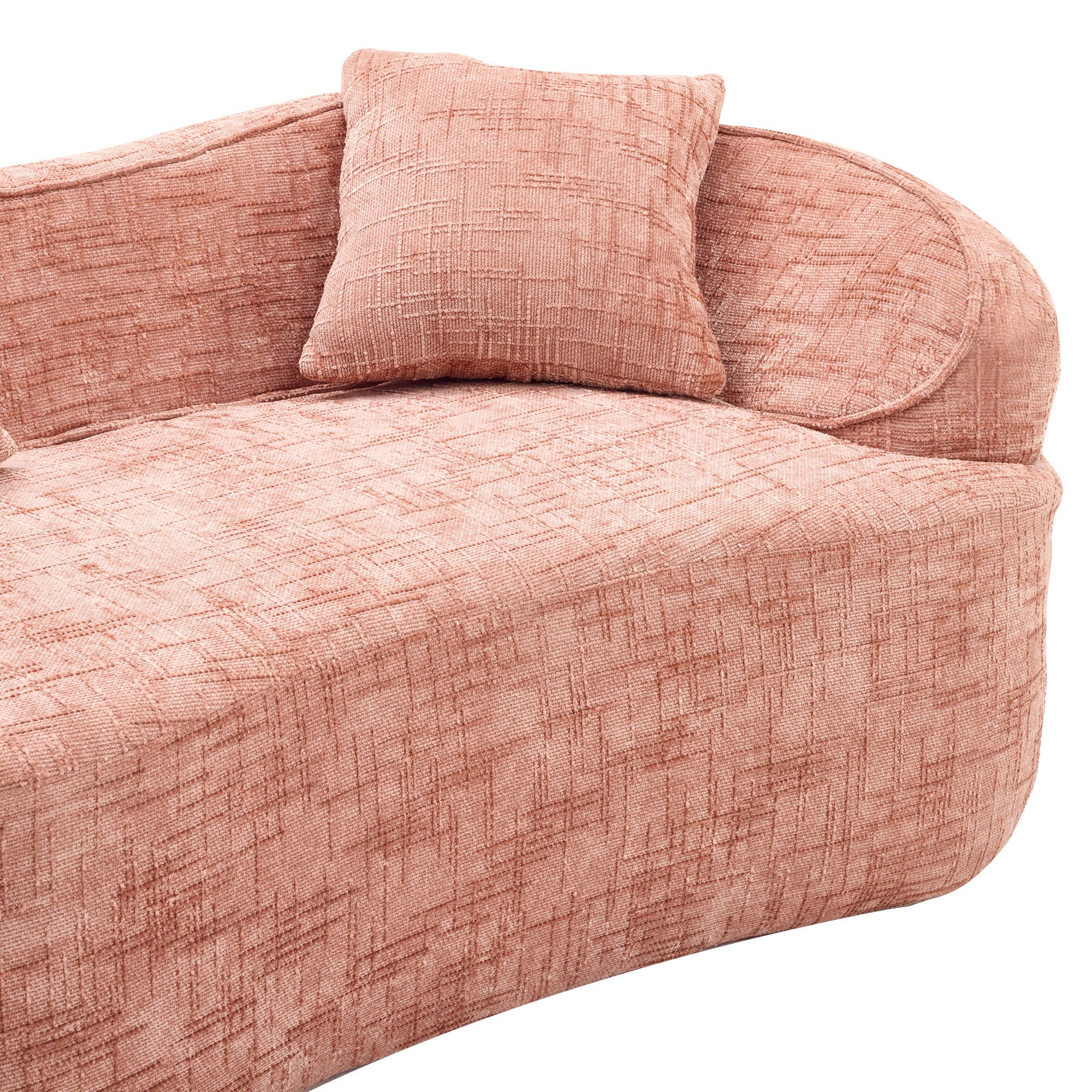 Curved 2 Person Compress Sofa With Armrests, Includes Pillows