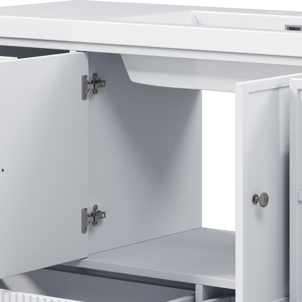 Bathroom Vanity With Separate Sink, Soft Close Doors And 4 Drawers
