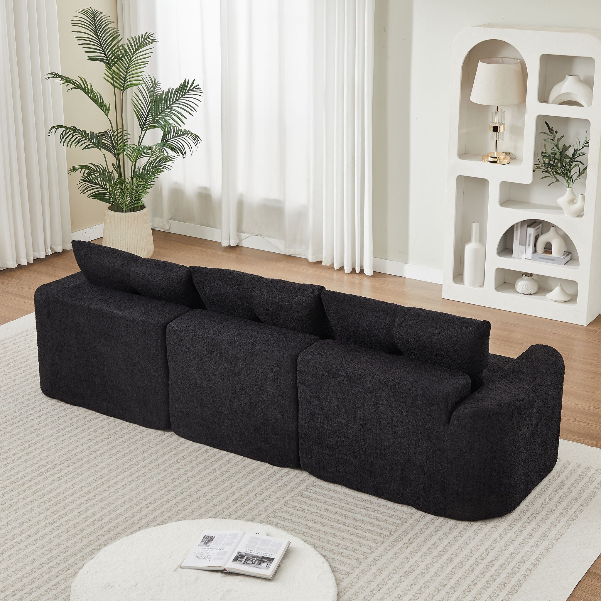 3 Seater With Thickened Armrests Sofa For Living Room