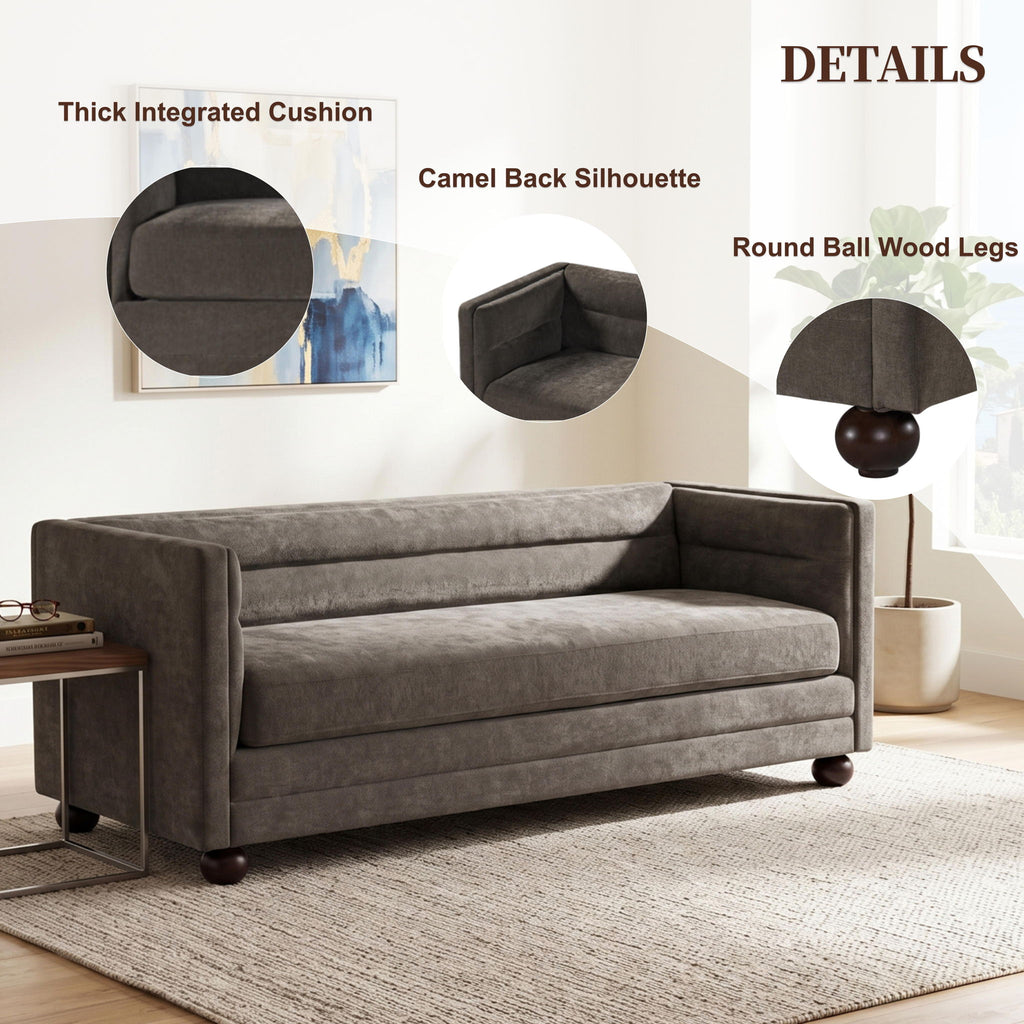3 Seater Sofa Upholstery With Square Arms, Living Room Couch