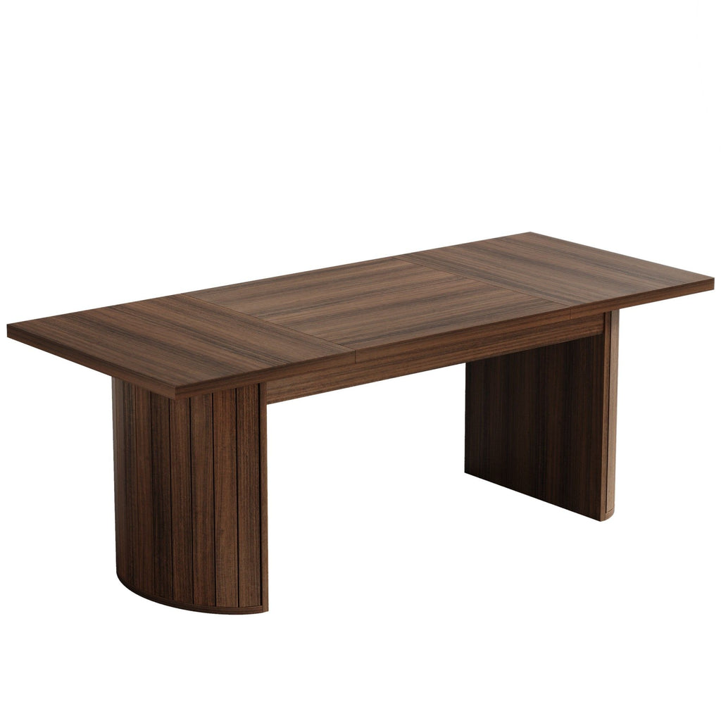 Extra Long Dining Table With Dual Base - Walnut
