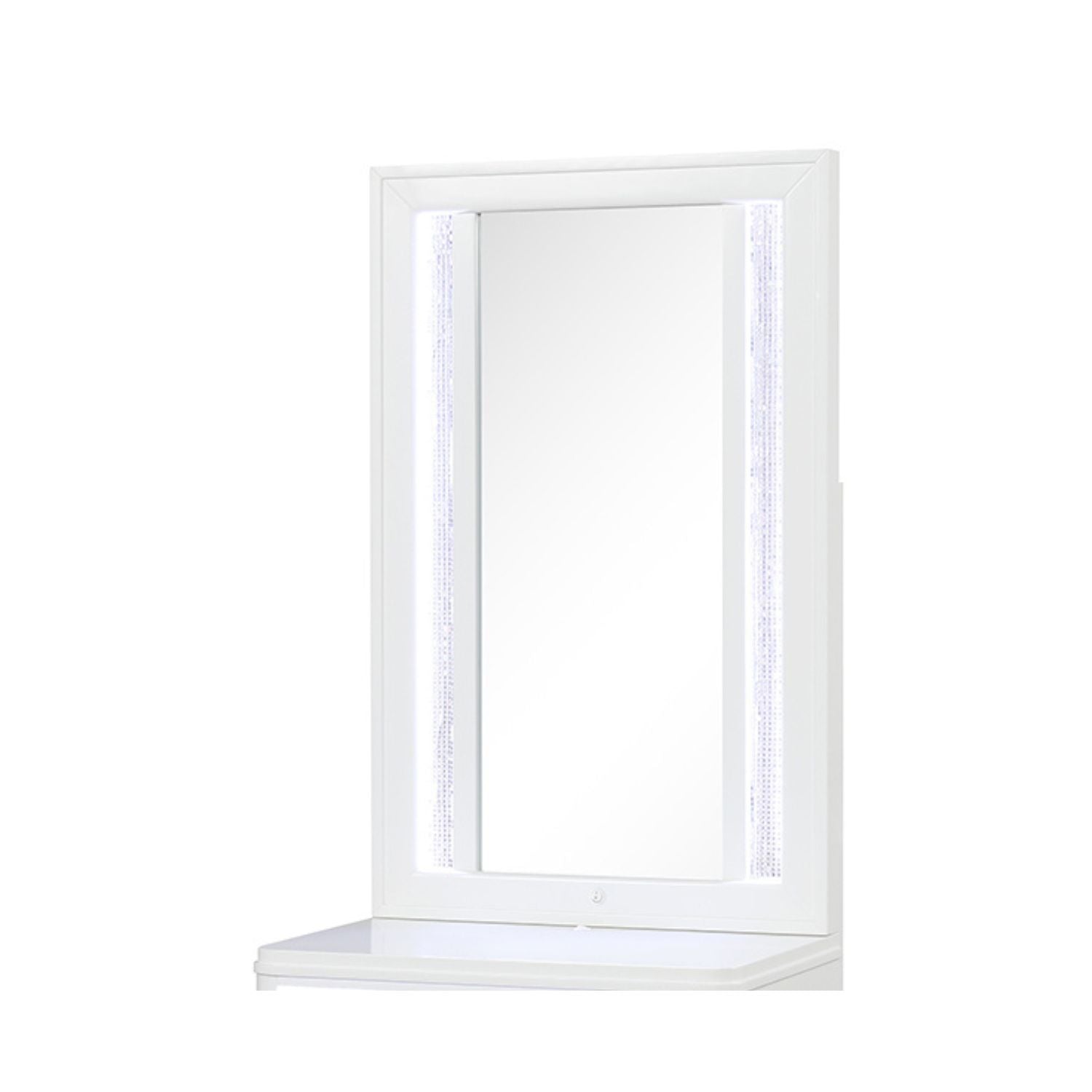 Abigale - Nightstand With Mirror Top, LED Lighting (Includes Mirror And Nightstand) - White
