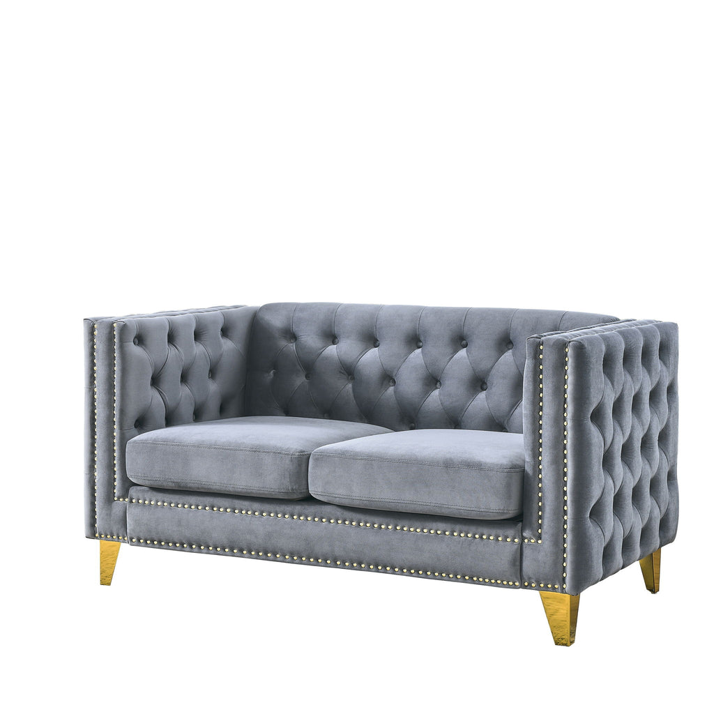 Modern Sofa With Button Tufting, Upholstered Couch For Living Room