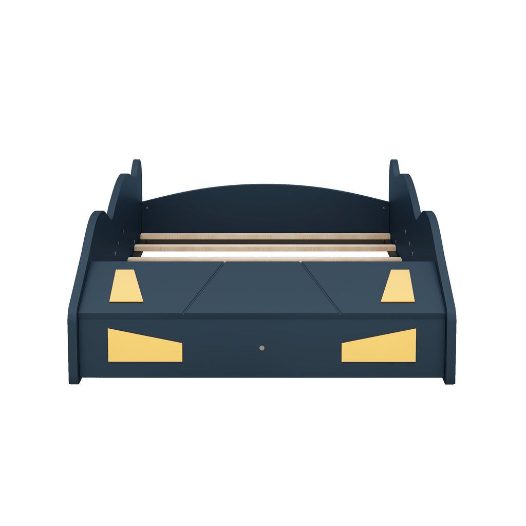 Race Car Shaped Platform Bed With Wheels And Storage