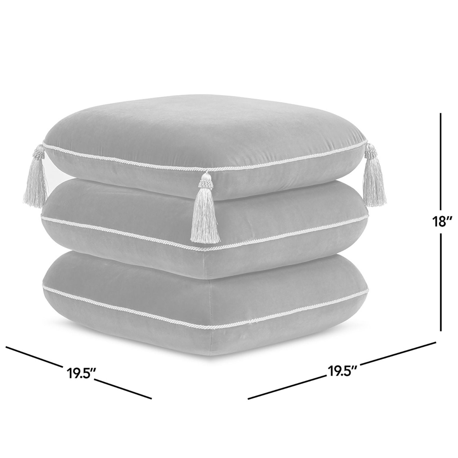 Monarch - Tassled Ottoman - Olive Green